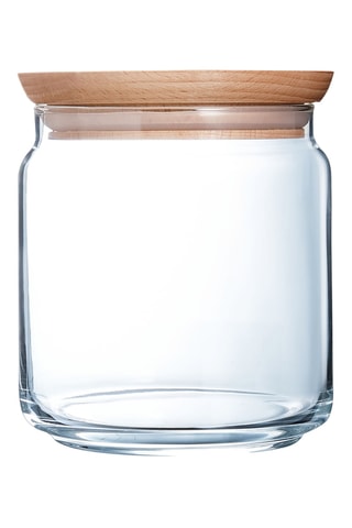 Pot de conservation en verre avec couvercle en bois  Pure Jar Wood -  0,75 l
