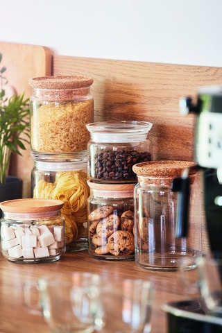 Pot de conservation en verre avec couvercle en bois  Pure Jar Wood -  0,75 l