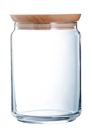Pot de conservation en verre avec couvercle en bois  Pure Jar Wood -  1 l