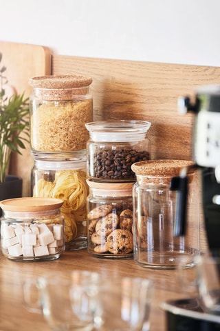 Pot de conservation en verre avec couvercle en bois  Pure Jar Wood -  1 l