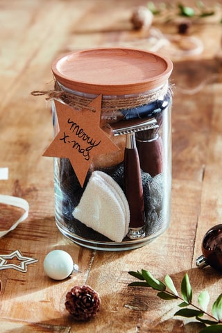 Pot de conservation en verre avec couvercle en bois  Pure Jar Wood -  1 l