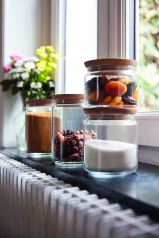 Pot de conservation en verre avec couvercle en bois  Pure Jar Wood -  1 l