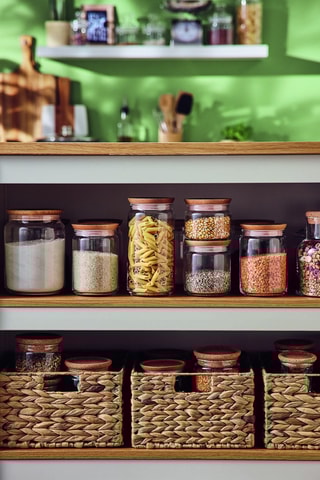 Pot de conservation en verre avec couvercle en bois  Pure Jar Wood -  1,5 l