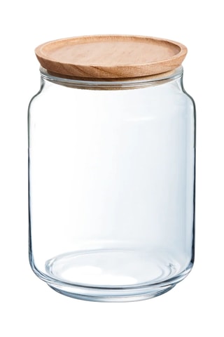 Pot de conservation en verre avec couvercle en bois  Pure Jar Wood -  2 l
