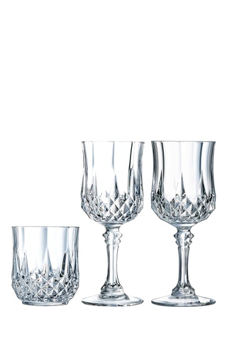4 verres à vin Longchamp - 17 cl, 4 verres à pied Longchamp - 25 cl et 4 verres à eau Longchamp - 32 cl