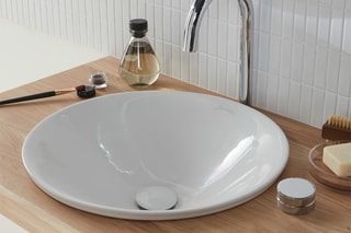 Vasque Carillon à encastrer par dessus en céramique - Blanc