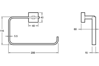 Anneau porte-serviettes Eo Chromé
