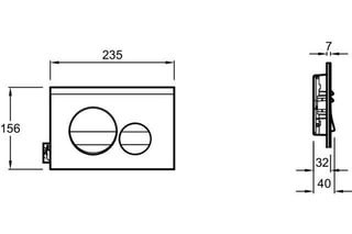 Plaque de commande touches rondes - Noir