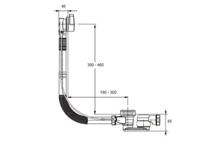 Vidage baignoire extra-plat avec trop-plein Blanc