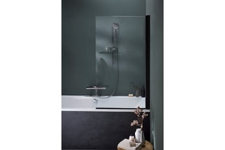 Pare-bain 1 volet Struktura - Noir et transparent