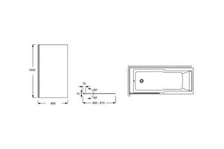 Pare-bain 1 volet Struktura - Noir et transparent