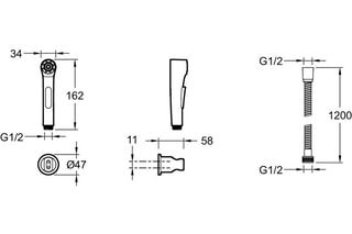 Douchette à main hygiénique Elate - Chromé