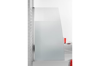 Pare-bain 1 volet gauche Serenity - Chromé et transparent
