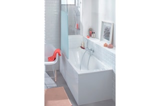 Pare-bain 1 volet gauche Serenity - Chromé et transparent