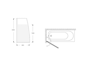 Pare-bain 1 volet gauche Serenity - Chromé et transparent