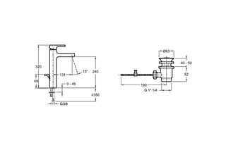 Mitigeur de lavabo haut avec vidage Strayt - Chromé