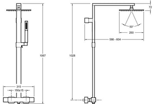 Colonne de douche thermostatique Strayt Argenté