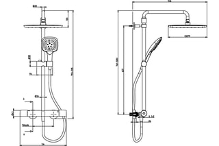 Colonne de douche Emma thermostatique - Chrome