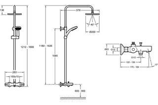 Colonne bain-douche thermostatique - Chromé
