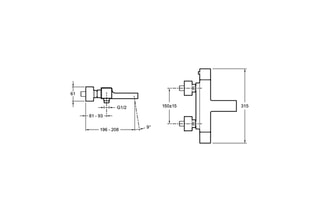 Mitigeur thermostatique bain-douche mural - Chromé