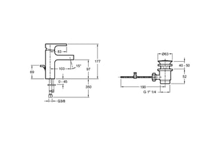 Mitigeur de lavabo avec vidage Strayt Chromé