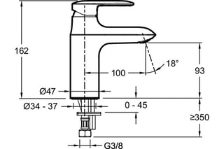 Mitigeur lavabo sans vidage Kumin Chromé