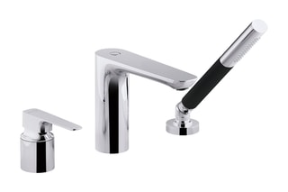 Mitigeur bain-douche 3 trous sur gorge Aleo + - Chromé
