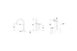 Mitigeur évier à douchette extractible Forte - Chromé