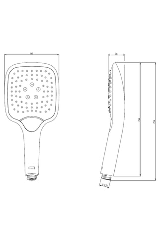 Douchette carrée Emma - 1,17 x 2,57 x 0,36 cm