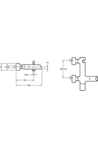Mitigeur bain-douche mural Toobi