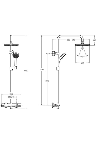 Colonne de douche avec mitigeur thermostatique July