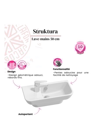 Lave-mains compact en céramique Struktura