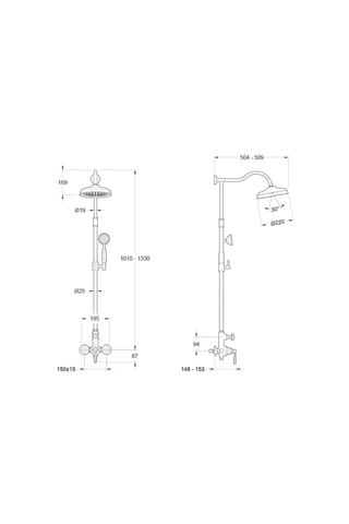 Colonne de douche avec mitigeur Cléo 1889