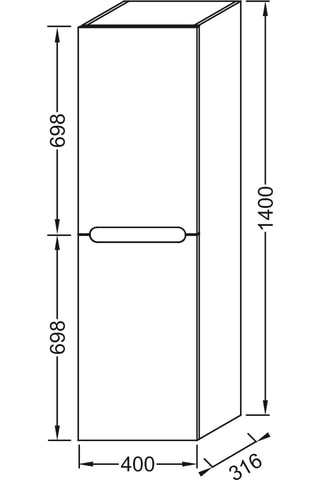 Armoire de toilette 2 portes Ola Up - 40 x 140 x 31,6 cm