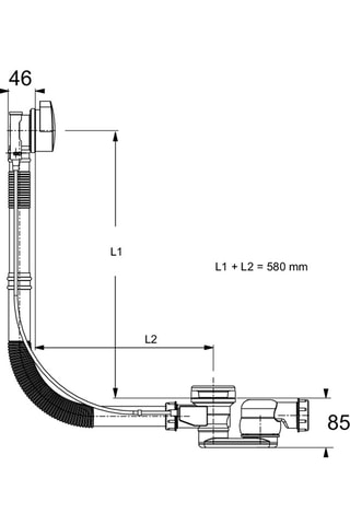 Baignoire encastrée 2-en-1 avec vidage
