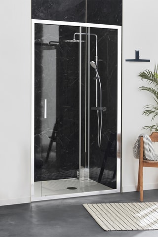 Ensemble paroi de douche d'angle en verre trempé