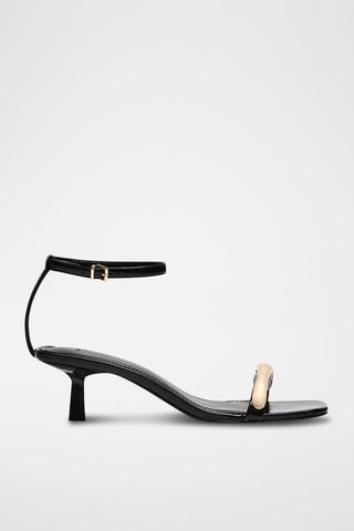 Sandales à talons - Noir et doré