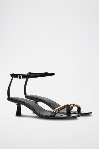 Sandales à talons - Noir et doré