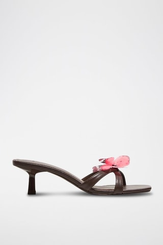 Mules à talons - Marron et rose