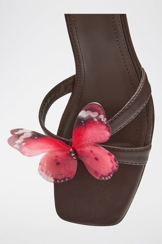 Mules à talons - Marron et rose