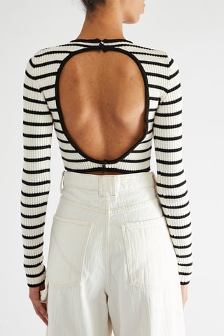 Pull court - Ecru et noir