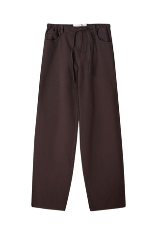 Pantalon wide legs - Marron
