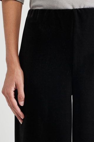 Pantalon wide legs en velours taille haute - Noir