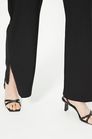 Pantalon wide legs taille haute Noir