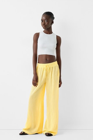 Pantalon wide legs - Jaune