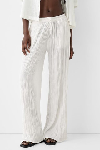 Pantalon wide legs - Ecru