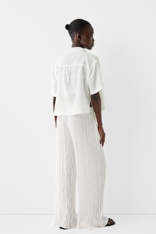 Pantalon wide legs - Ecru