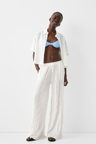 Pantalon wide legs - Ecru