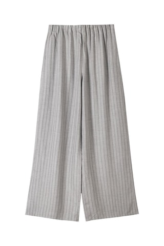 Pantalon wide legs - Gris clair