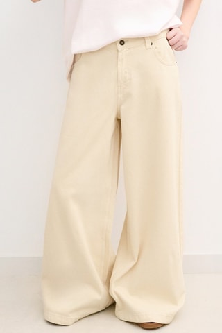 Pantalon wide legs - Jaune